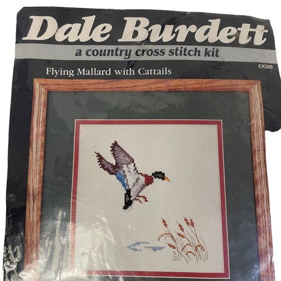 Vintage 1985 Dale Burdett Cross-Stitch Kit CK229"Flying Mallard with Cattails - Picture 4 of 8